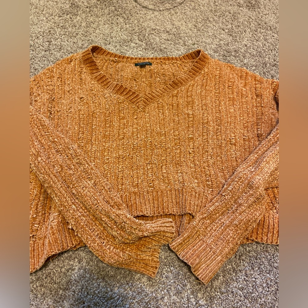 Wild fable mustard cropped sweater